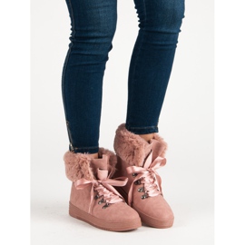 Pink Snow Boots With Fur 1