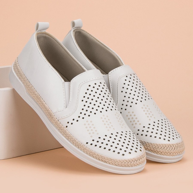 Openwork Slip On Sneakers white 1