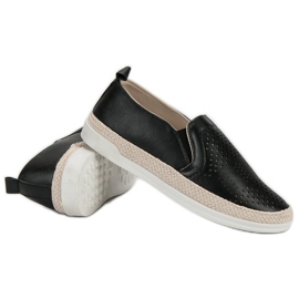 Openwork Slip On Sneakers black 1