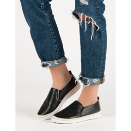 Openwork Slip On Sneakers black 2