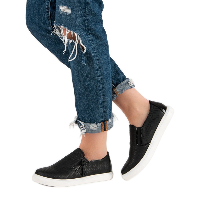 Black Slip On Sneakers 1