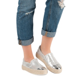 Fashionable Silver Sneakers grey 1