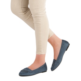 Small Swan Classic navy blue loafers 1