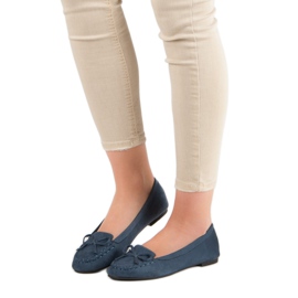 Small Swan Navy blue loafers with a bow 1