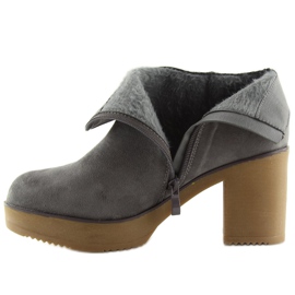 Gray Boots on a stable heel gray YL96009 Gray grey 1