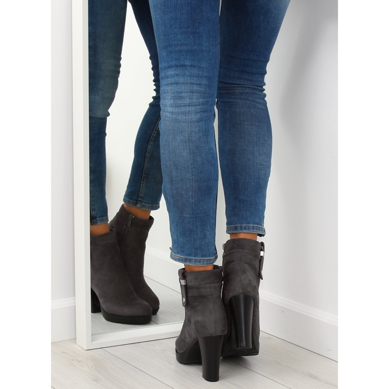 Gray High-heeled boots BK3233 Gray grey 1