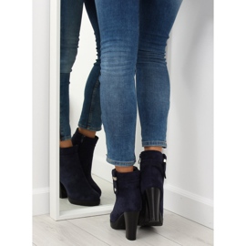 Navy blue high-heeled boots BK3233 Navy 1