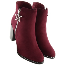 Boots on a stable heel burgundy 8576-2 Red 2