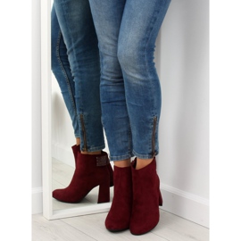 High-heeled boots Z199 Burgundy burgundy red 1