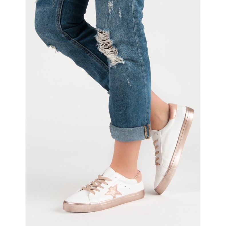 Stylish Low Sneakers white yellow 2