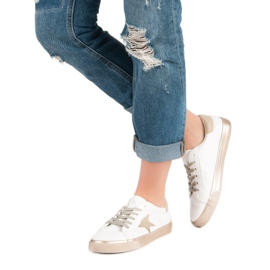 Stylish Low Sneakers white yellow 2 Stylish Low Sneakers white yellow 2