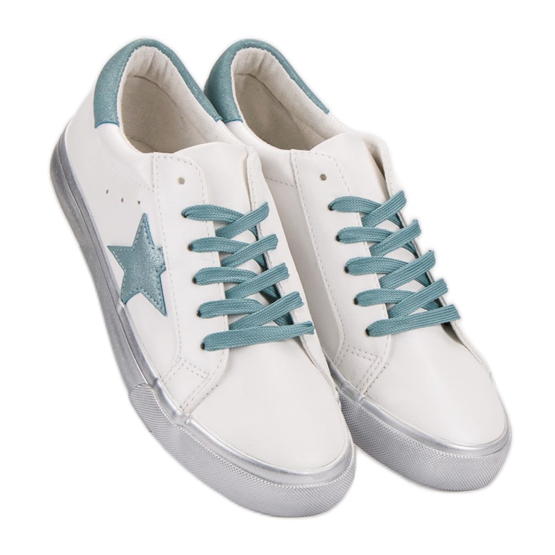 Stylish Low Sneakers white blue 1