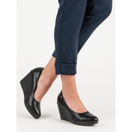 J. Star Black Wedge Pumps 2