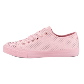 Sport Pink Sneakers With Crystals 1