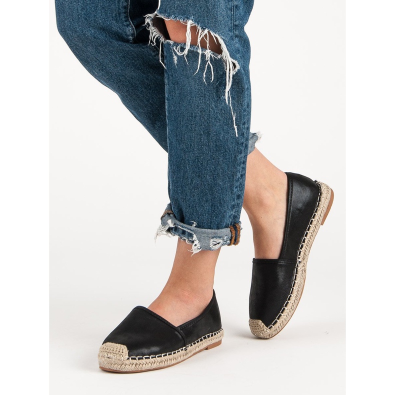 Small Swan Black Classic Espadrilles 2