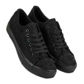 Sport Black Sneakers With Crystals 1