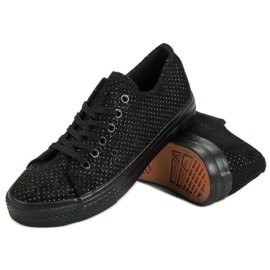 Sport Black Sneakers With Crystals 2