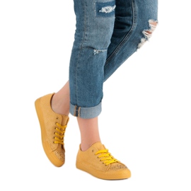 Sport Yellow Sneakers With Crystals 2 Sport Yellow Sneakers With Crystals 2