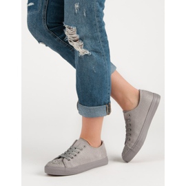 Sport Gray Sneakers With Crystals grey 2