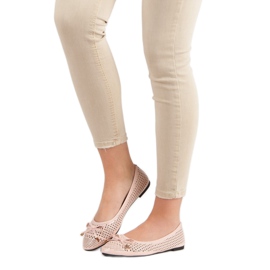 Openwork ballerinas pink 1