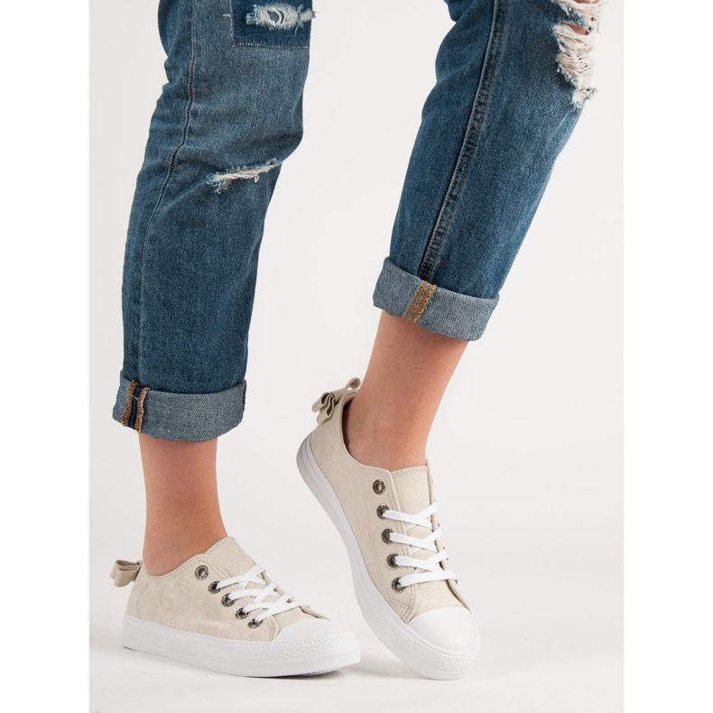 Beige Low Sneakers 1