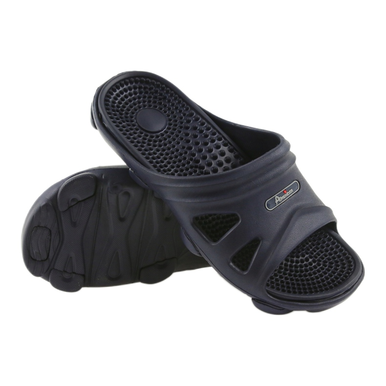 American Club men's navy blue pool slippers 3 American Club men's navy blue pool slippers 3