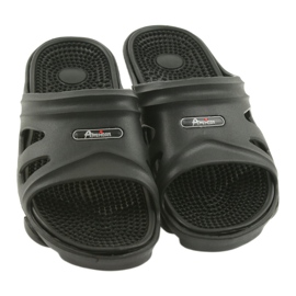 American Club men's black pool slippers 4