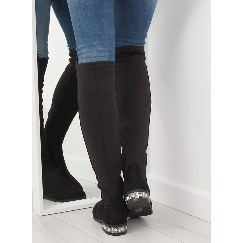 Ladies' black thigh boots 0-236 Black II-GAT 1