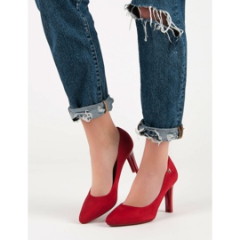 VINCEZA suede heels red 1