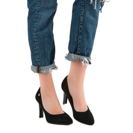 VINCEZA suede heels black 1