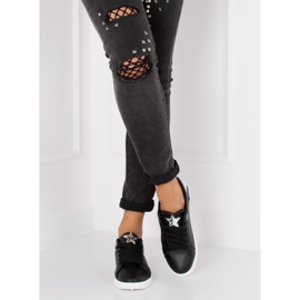 Black Sneakers with a star A6213 Black 2