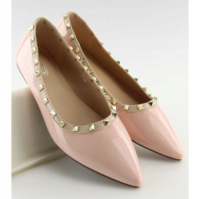 Ballerinas with pink studs 127-16 Pink 1