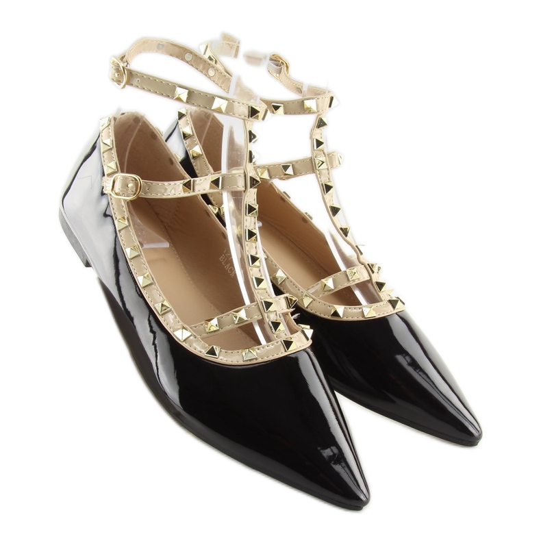 Black ballerinas with studs 127-12 Black 1