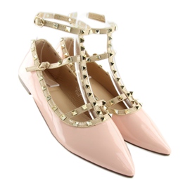 Ballerinas with pink studs 127-12 Pink 1
