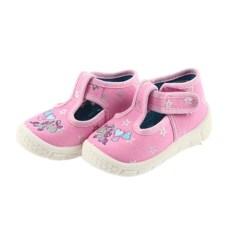 Befado children's shoes 531P009 slippers grey pink 2