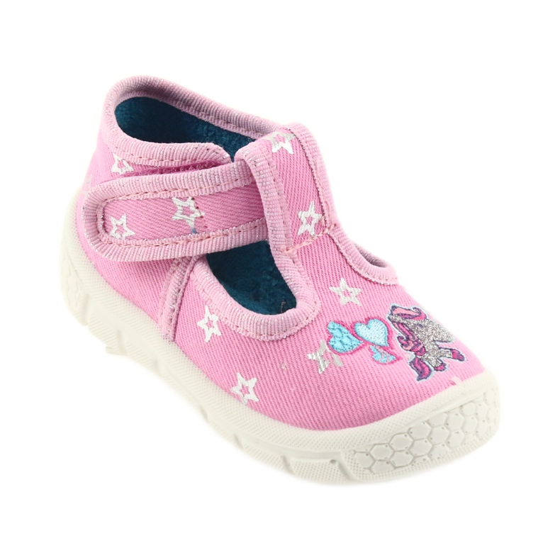 Befado children's shoes 531P009 slippers grey pink 1
