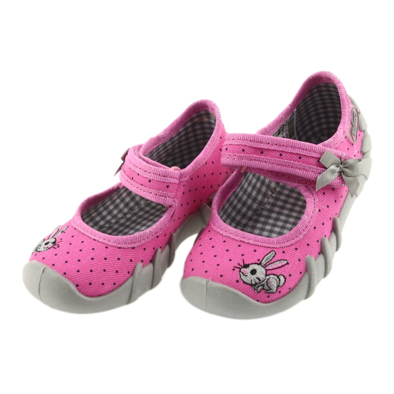Befado children's shoes ballerinas slippers 109P169 black grey pink 2
