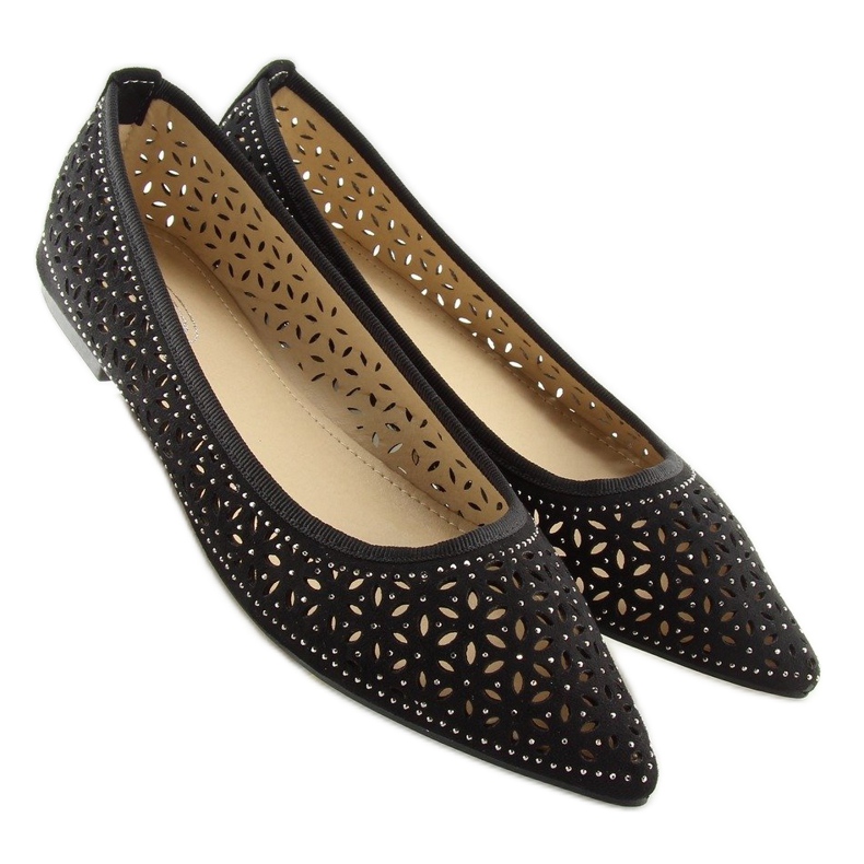 Black openwork ballerinas 127-25 Black 1