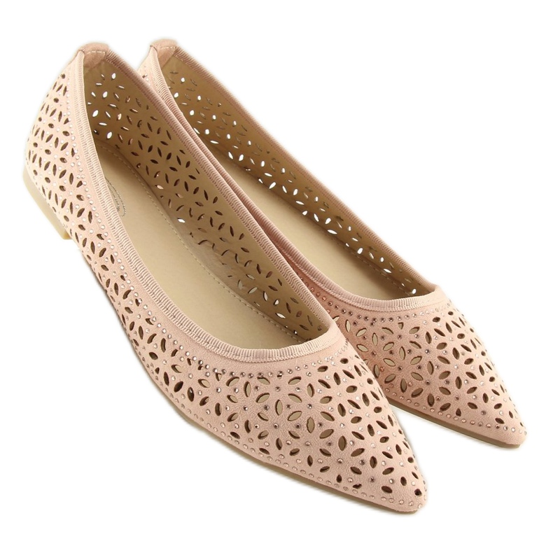 Pink openwork ballerinas 127-25 Pink 1
