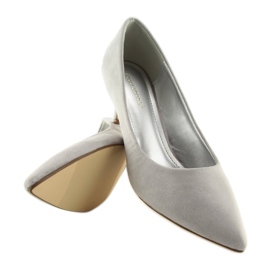 Pumps on a low heel gray P-6377 Gray grey 1