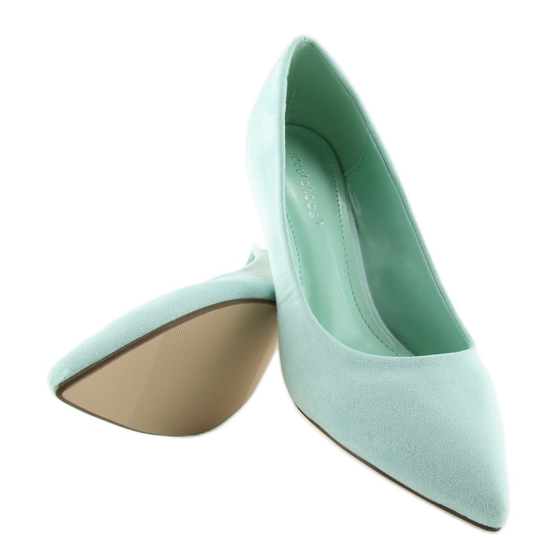 Pumps on a low heel mint P-6377 Green blue 1 Pumps on a low heel mint P-6377 Green blue 1