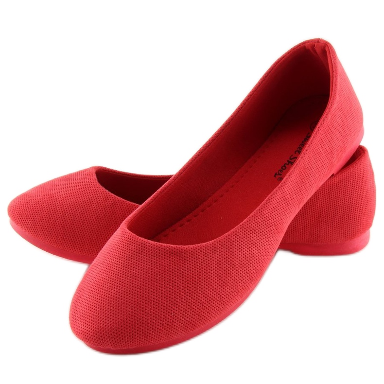 Red women's ballerinas JX1018 Red 2