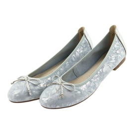 Caprice women's ballerinas 22102 blue with a bow 4