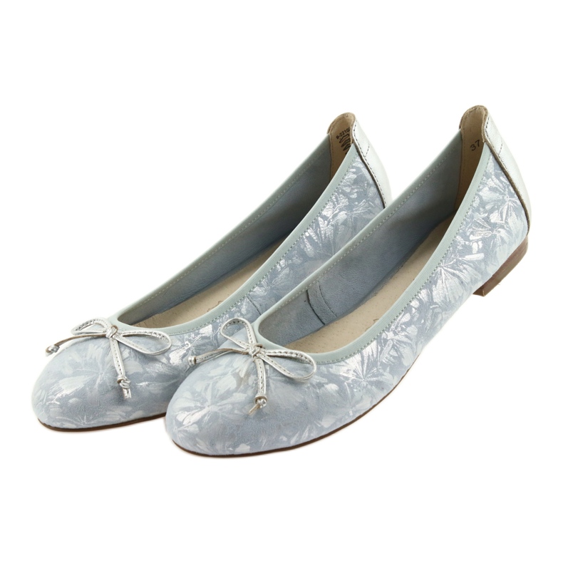 Caprice women's ballerinas 22102 blue with a bow 4
