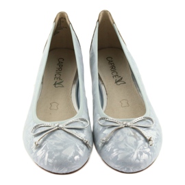 Caprice women's ballerinas 22102 blue with a bow 3