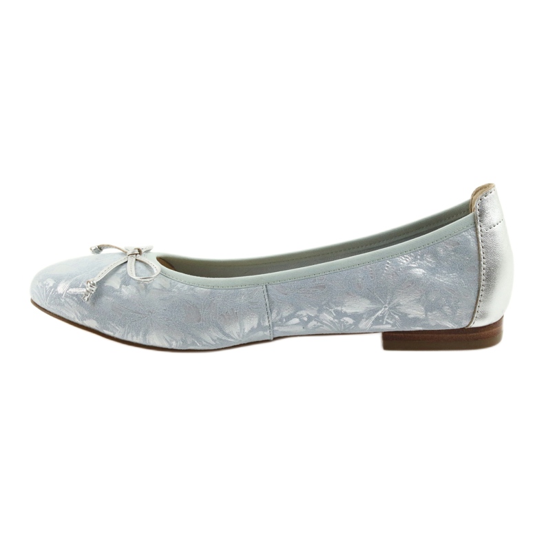Caprice women's ballerinas 22102 blue with a bow 2