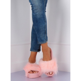 Pink CK77P Pink slippers with fur 1
