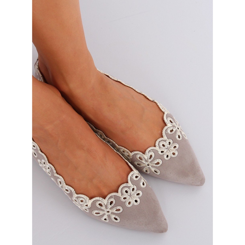 Gray openwork ballerinas LT99P Gray grey 2