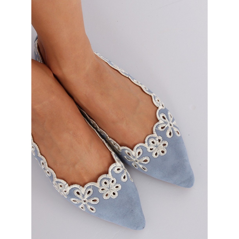 LT99P Blue openwork ballerinas 2