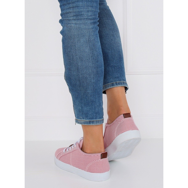 Red striped sneakers JX70P Red 2